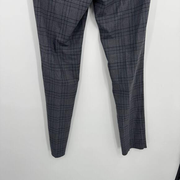 Soul Of London Mens 33R Plaid Gray Slim Fit Flat Front High Rise Trouser Pants - Picture 7 of 12